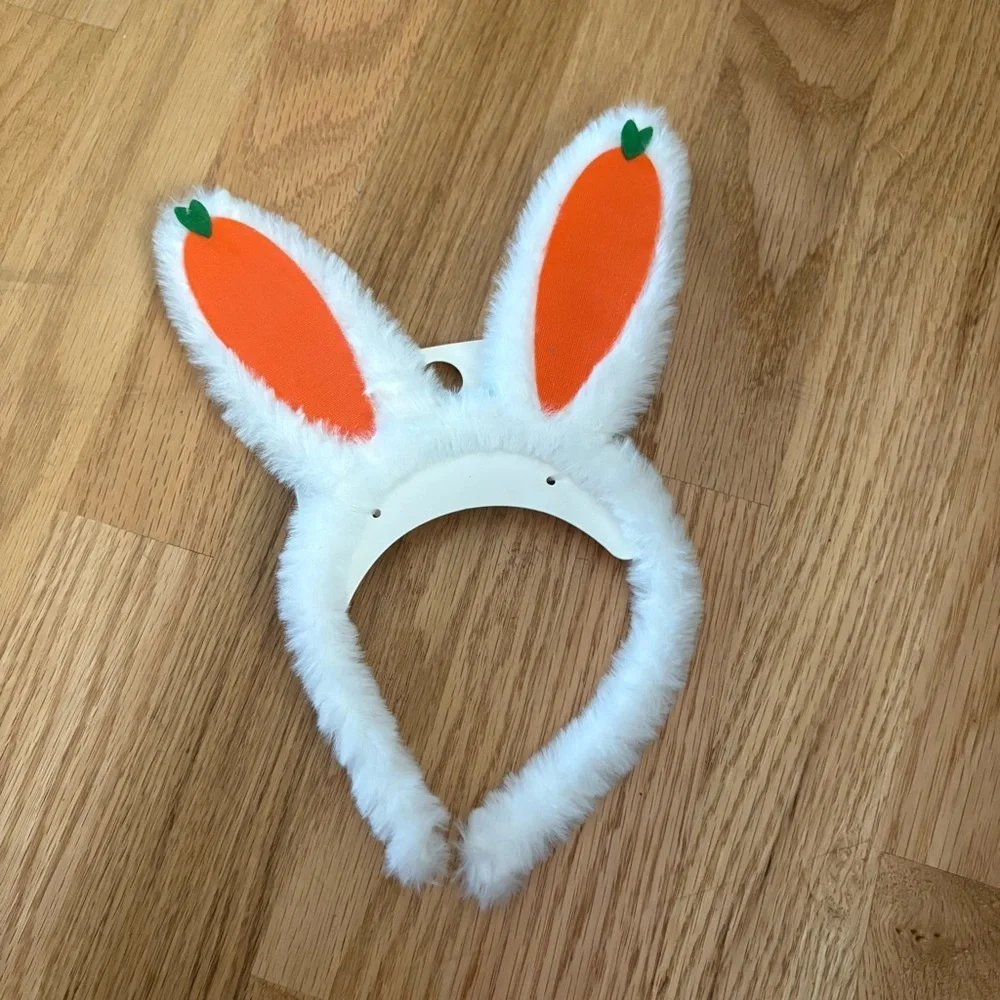 Fuzzy Bunny Ears NEW Rabbit Easter Head Band Carrot
